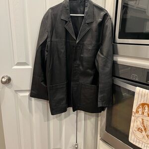 Vera Pelle Men's Classic Black Leather Jacket